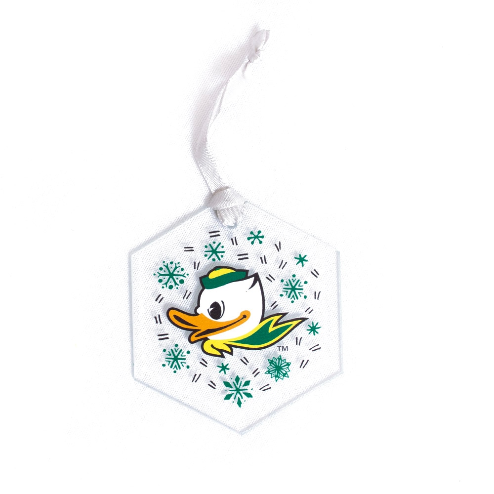 Fighting Duck, Neil, White, Collectibles, Gifts, Hexagon, Snowflake, Christmas, Ornament, 833809